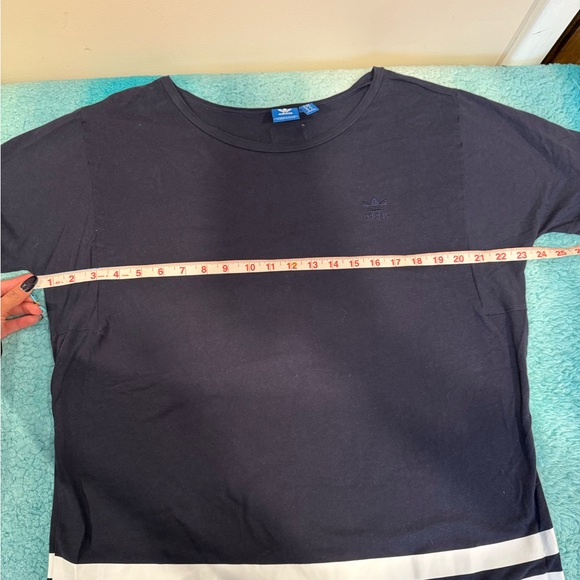 🔥Adidas Women's Navy Blue Striped Top🔥 - Picture 3 of 6
